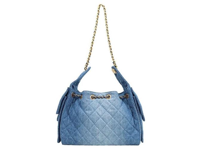 Chanel Picca borsa in denim Blu - vista 3