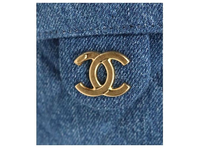 Chanel Picca borsa in denim Blu - vista 7