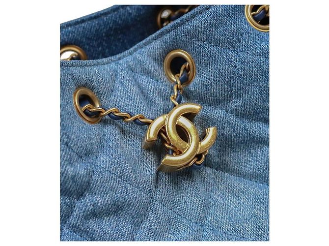 Chanel Picca borsa in denim Blu - vista 9