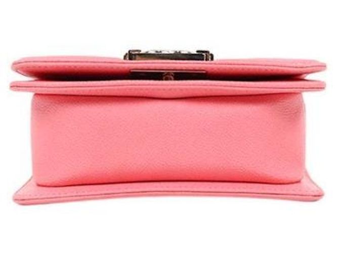 Chanel Mini Boy Bag in caviar chevron rosa con chip - vista 4