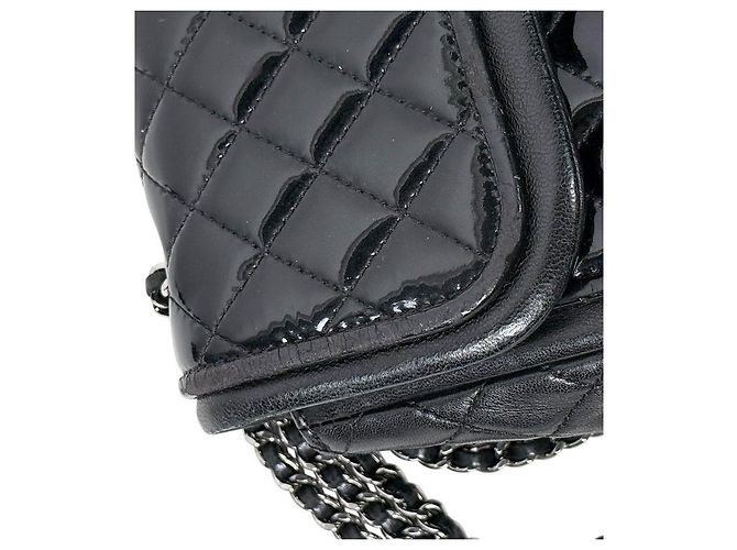 Chanel Borsa a tracolla con catena in vernice nera Nero - vista 9