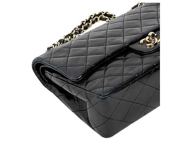 Chanel Borsa a spalla Classic in pelle d'agnello nera Medium Nero - vista 5