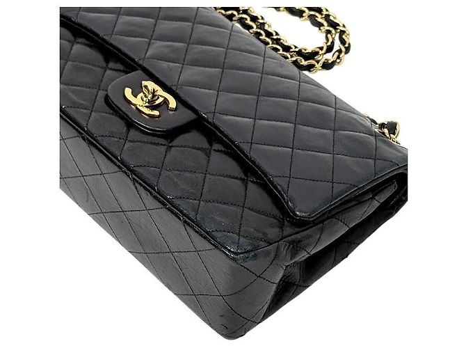 Chanel Borsa a spalla Classic in pelle d'agnello nera Medium Nero - vista 6