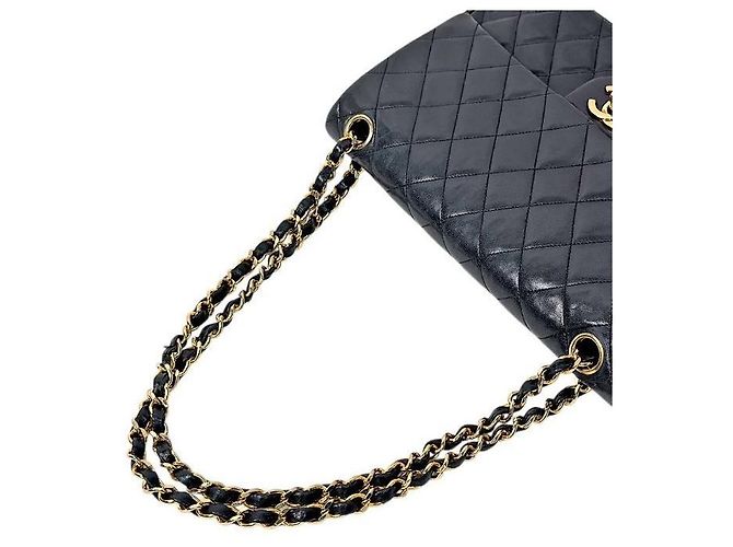 Chanel Borsa a spalla Classic in pelle d'agnello nera Medium Nero - vista 7