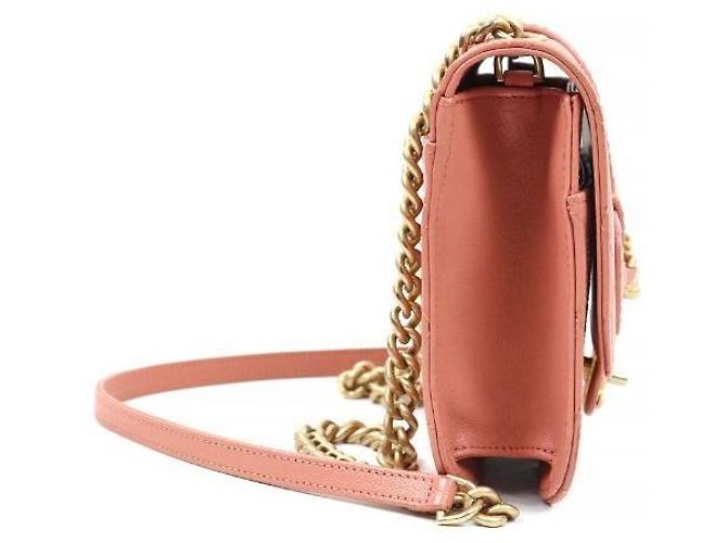 Chanel Borsa a tracolla matelassé rosa con patta e catena - vista 2