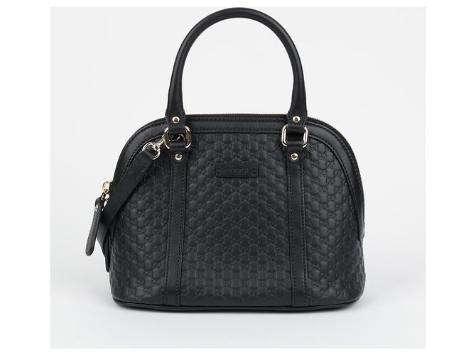 Gucci Mini Bolso Tote Dome de Piel Microsima Negro - vista 2