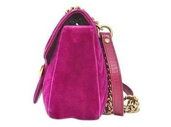 Gucci Borsa a tracolla Marmont in velluto viola Porpora - vista 2