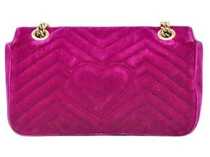 Gucci Borsa a tracolla Marmont in velluto viola Porpora - vista 3