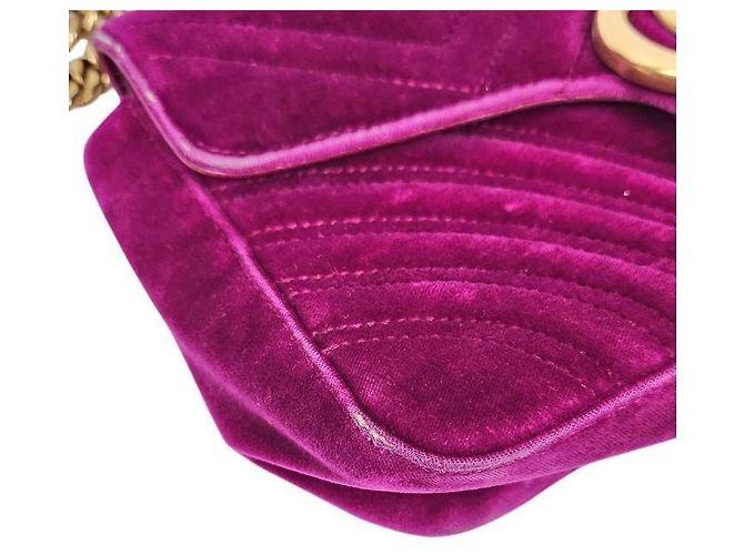 Gucci Borsa a tracolla Marmont in velluto viola Porpora - vista 5