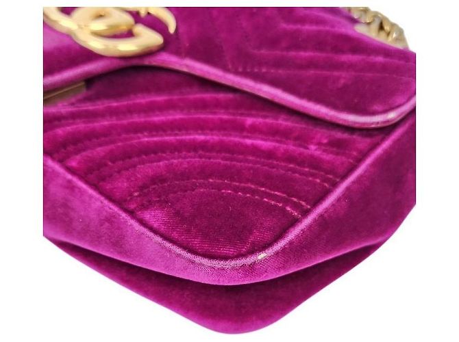 Gucci Borsa a tracolla Marmont in velluto viola Porpora - vista 6