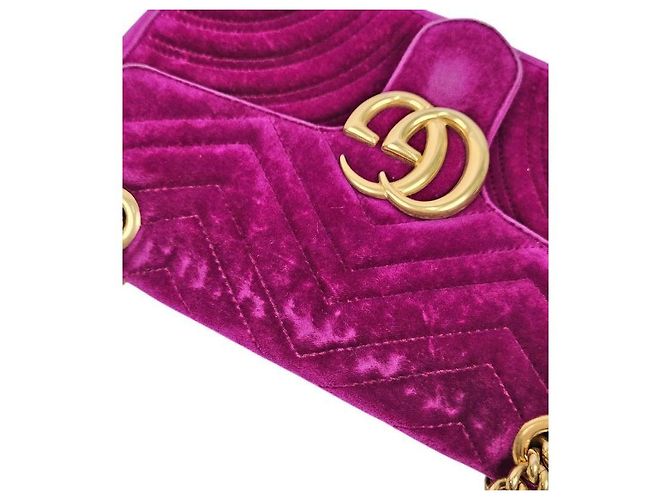 Gucci Borsa a tracolla Marmont in velluto viola Porpora - vista 7