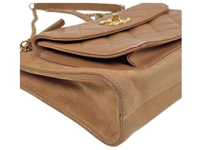 Chanel Borsa a tracolla beige con tasca Marrone - vista 5