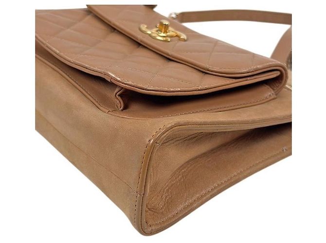 Chanel Borsa a tracolla beige con tasca Marrone - vista 6