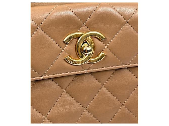 Chanel Borsa a tracolla beige con tasca Marrone - vista 7