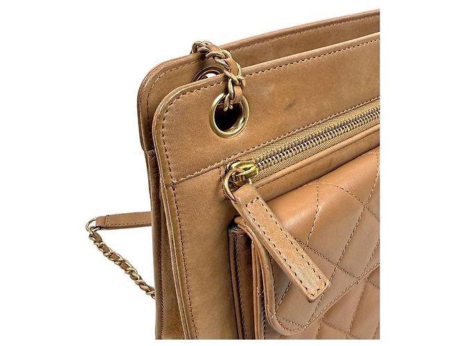 Chanel Borsa a tracolla beige con tasca Marrone - vista 8