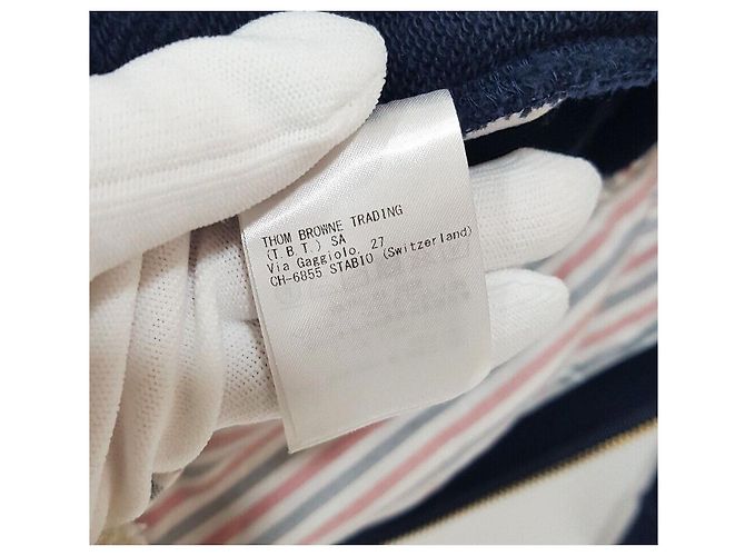 Thom Browne Felpa con cappuccio e zip da donna Engineered Diagonal Navy Taglia Blu - vista 10
