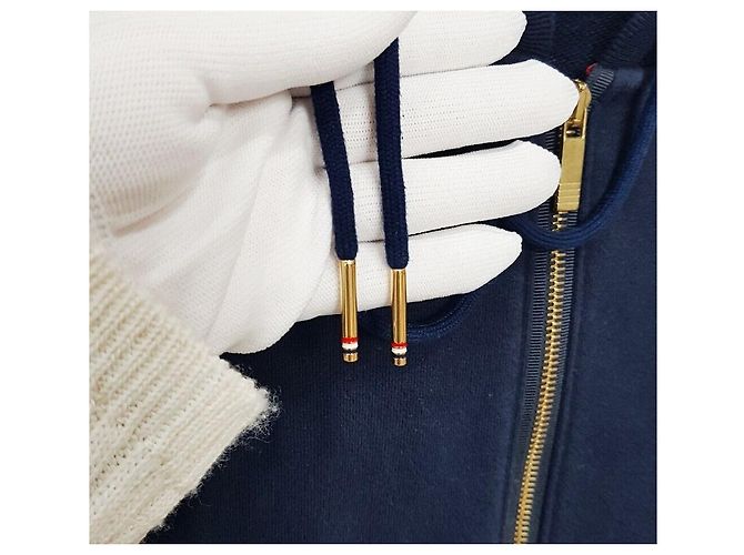 Thom Browne Felpa con cappuccio e zip da donna Engineered Diagonal Navy Taglia Blu - vista 2
