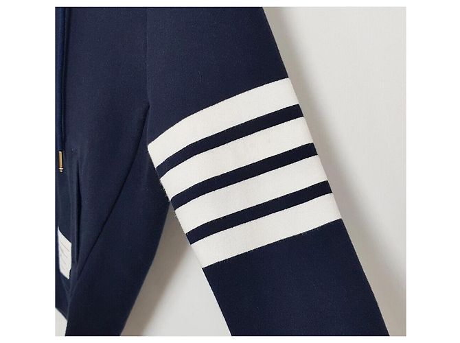 Thom Browne Felpa con cappuccio e zip da donna Engineered Diagonal Navy Taglia Blu - vista 4