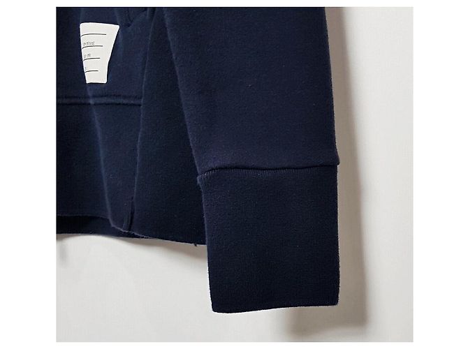 Thom Browne Felpa con cappuccio e zip da donna Engineered Diagonal Navy Taglia Blu - vista 5