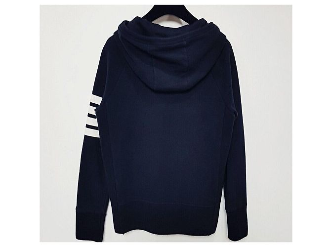 Thom Browne Felpa con cappuccio e zip da donna Engineered Diagonal Navy Taglia Blu - vista 7