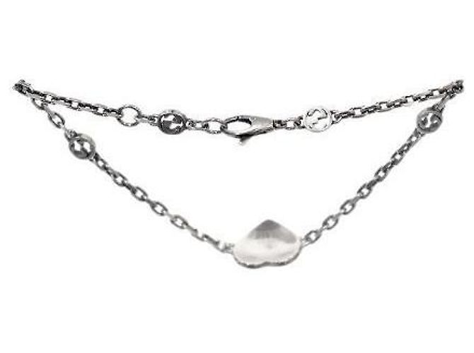 Gucci Bracciale in argento con cuori rossi intrecciati - vista 3