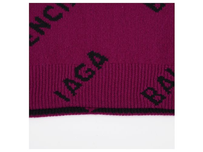 Balenciaga Lila Strick mit Allover-Logo-Muster - Ansicht 11