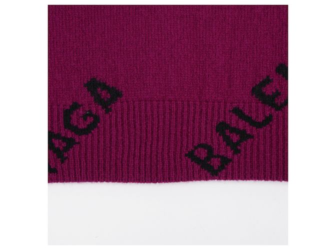 Balenciaga Lila Strick mit Allover-Logo-Muster - Ansicht 6