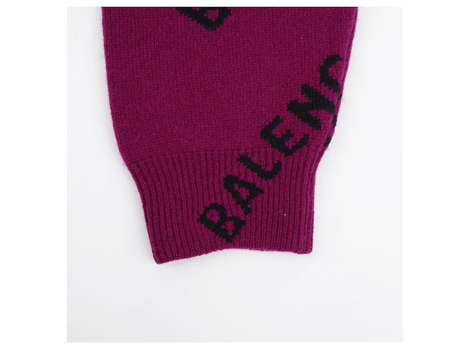 Balenciaga Lila Strick mit Allover-Logo-Muster - Ansicht 8