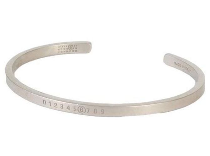 Maison Martin Margiela Bracciale Rigido Minimal Signature Argento - vista 4