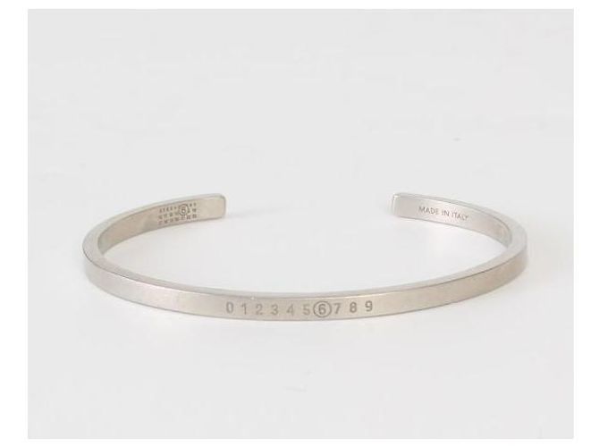 Maison Martin Margiela Bracciale Rigido Minimal Signature Argento - vista 5