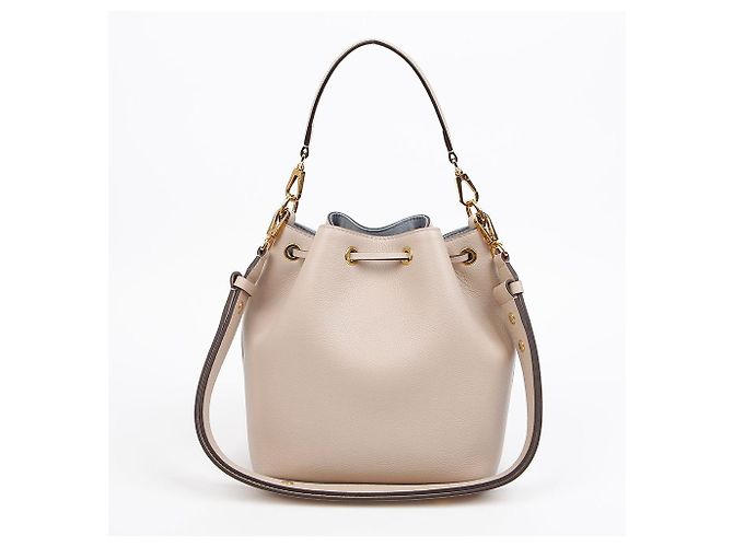 Louis Vuitton Borsa bucket in pelle grana Gris Marrone - vista 3