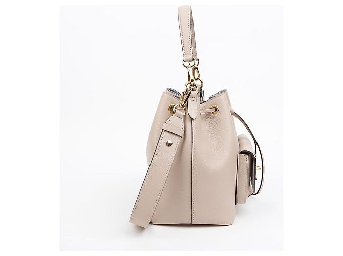 Louis Vuitton Borsa bucket in pelle grana Gris Marrone - vista 4