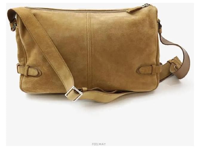 Prada Borsa a tracolla in camoscio marrone - vista 3