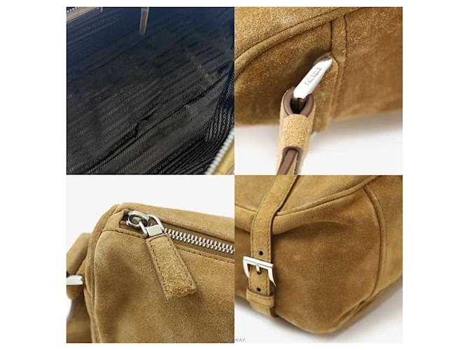 Prada Borsa a tracolla in camoscio marrone - vista 7