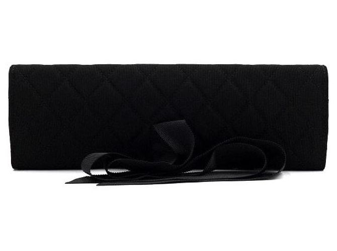 2.55 Chanel Borsa Clutch Multi-Scomparti in Tela Nera Nero - vista 4