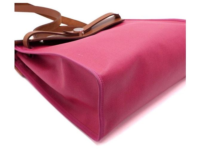 Hermès Borsa Tote e Borsa a Tracolla in Tela PVC Rosa con Nuova Cerniera - vista 12