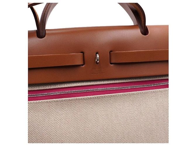 Hermès Borsa Tote e Borsa a Tracolla in Tela PVC Rosa con Nuova Cerniera - vista 14