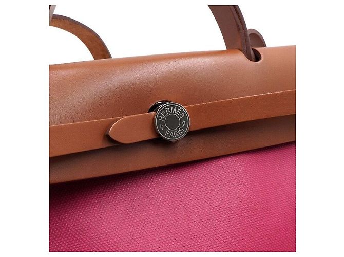 Hermès Borsa Tote e Borsa a Tracolla in Tela PVC Rosa con Nuova Cerniera - vista 15