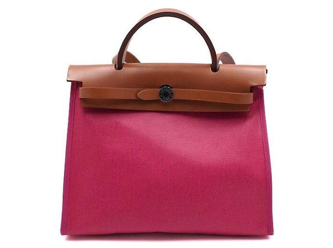 Hermès Borsa Tote e Borsa a Tracolla in Tela PVC Rosa con Nuova Cerniera - vista 2
