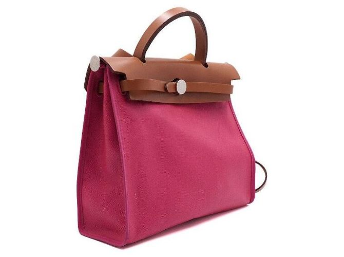 Hermès Borsa Tote e Borsa a Tracolla in Tela PVC Rosa con Nuova Cerniera - vista 4