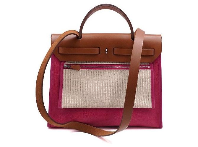 Hermès Borsa Tote e Borsa a Tracolla in Tela PVC Rosa con Nuova Cerniera - vista 5