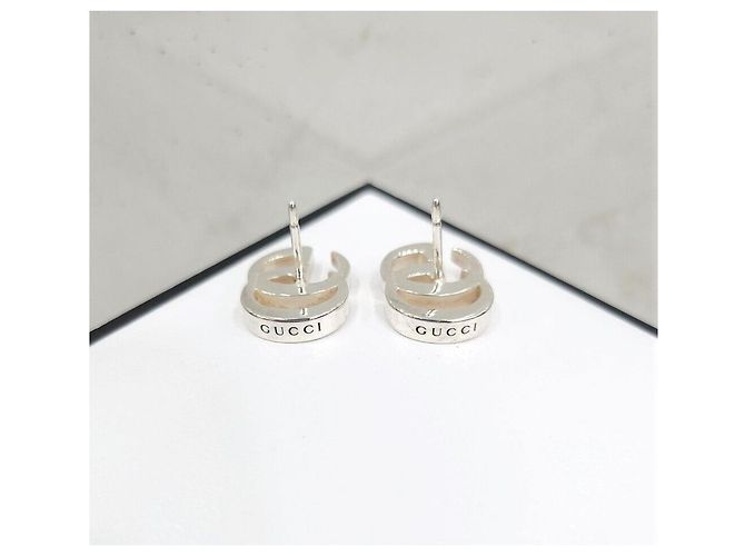 Gucci Orecchini GG Marmont con borchie argento - vista 4