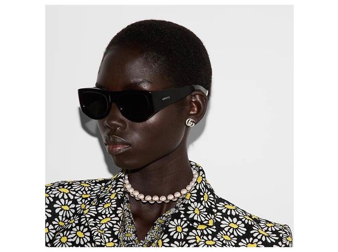 Gucci Orecchini GG Marmont con borchie argento - vista 7