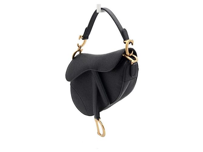 Dior Mini borsa Tote Saddle in vitello grana nera - vista 3