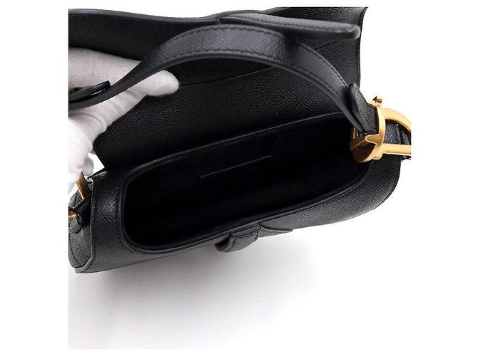 Dior Mini borsa Tote Saddle in vitello grana nera - vista 6