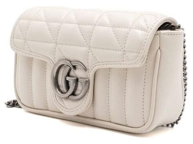 Gucci Super Mini Bag Crossbody con Catena Argentata - vista 3