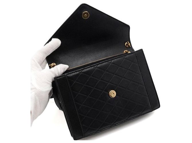 Saint Laurent Borsa a tracolla e a spalla mini trapuntata GABY in pelle nera Nero - vista 7