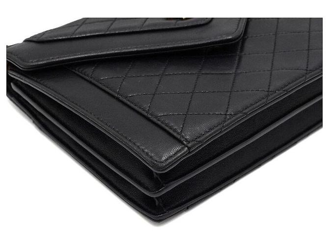 Saint Laurent Borsa a tracolla e a spalla mini trapuntata GABY in pelle nera Nero - vista 8