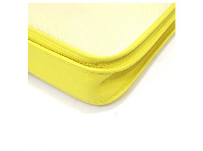 Hermès Bolso de hombro y bolso bandolera Evelyn Canvas Citron Lime Dorado - vista 6