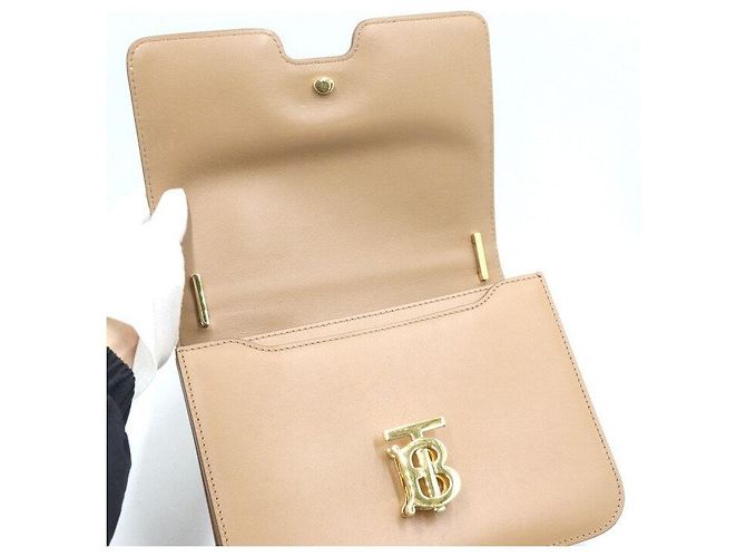 Burberry Borsa a tracolla e spalla marrone con logo TB - vista 7